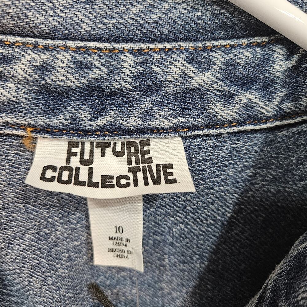 Future Collectibe Stylish Blue Denim Midi Dress - Picture 5 of 9